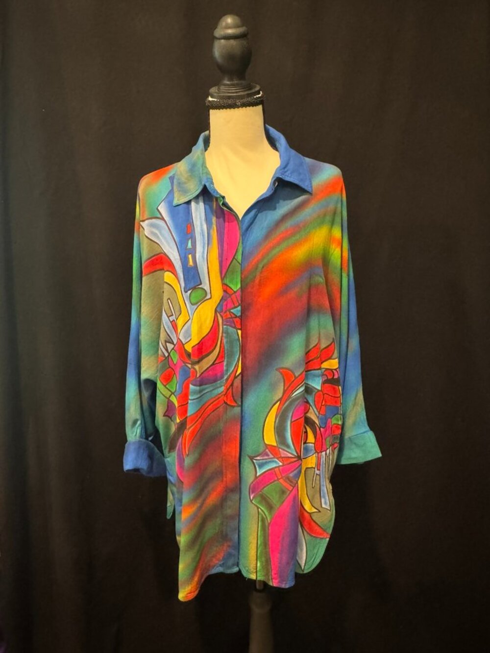 John Mark Multicolor Abstract-print Blouse